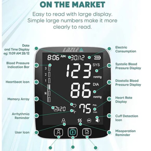 Smart Blood Pressure Machine with Largest Backlit Display - Picture 8 of 8